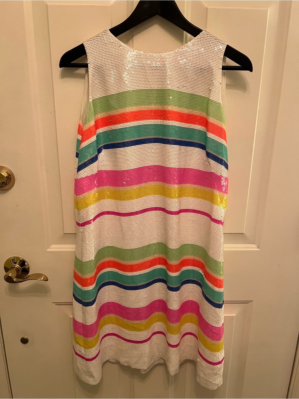 kate spade new york Striped Sequin Shift Dress Sleeveless Lined Zip Size 14